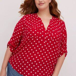 Disney Minnie Mouse Harper Pullover Blouse - Georgette Dot Red & White, 4X